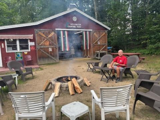 Chairs around a campfire